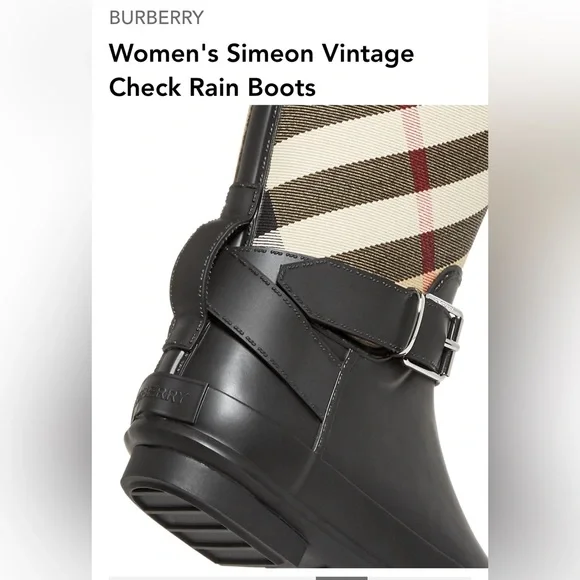Burberry Rain Boots Sz 10 - Picture 2 of 11